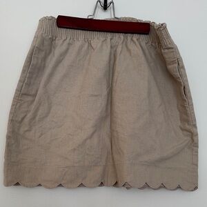 J. Crew Tan Scalloped Skirt